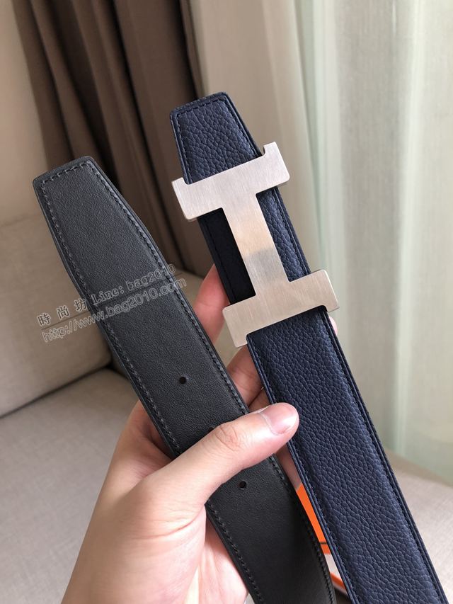Hermes皮帶 官網同步 38MM 荔枝紋牛皮 愛馬仕男士腰帶  xfp2081